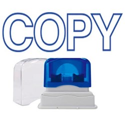 Copy stamp - text blue